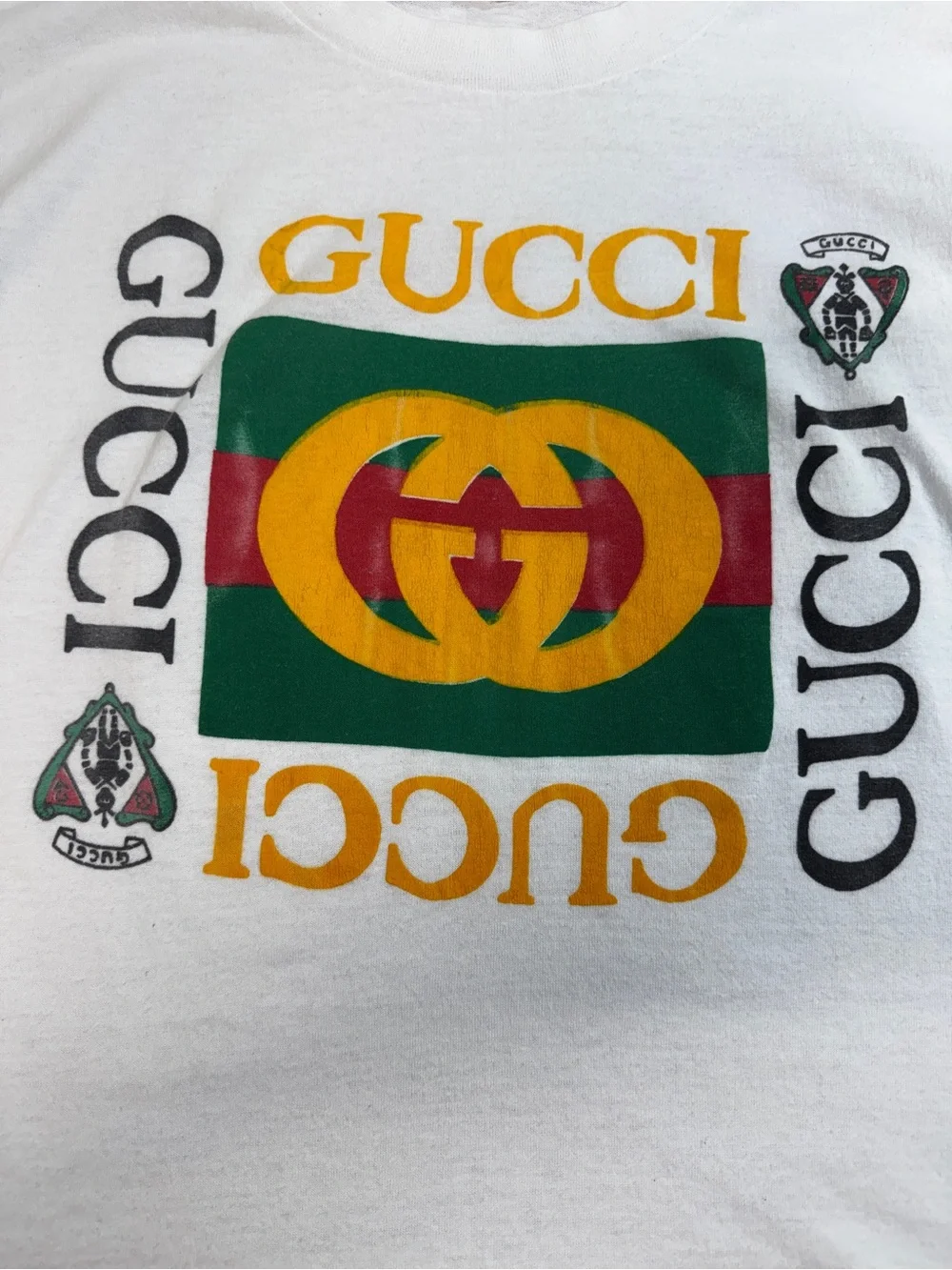 Vintage 90's Bootleg Gucci Fashion T Shirt Mens Sz Small Single Stitch